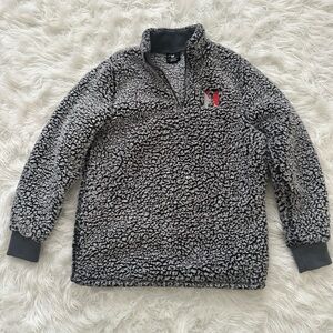 North & Acrux Sherpa Pullover • Size M • Gray • H Logo • Cozy Fleece